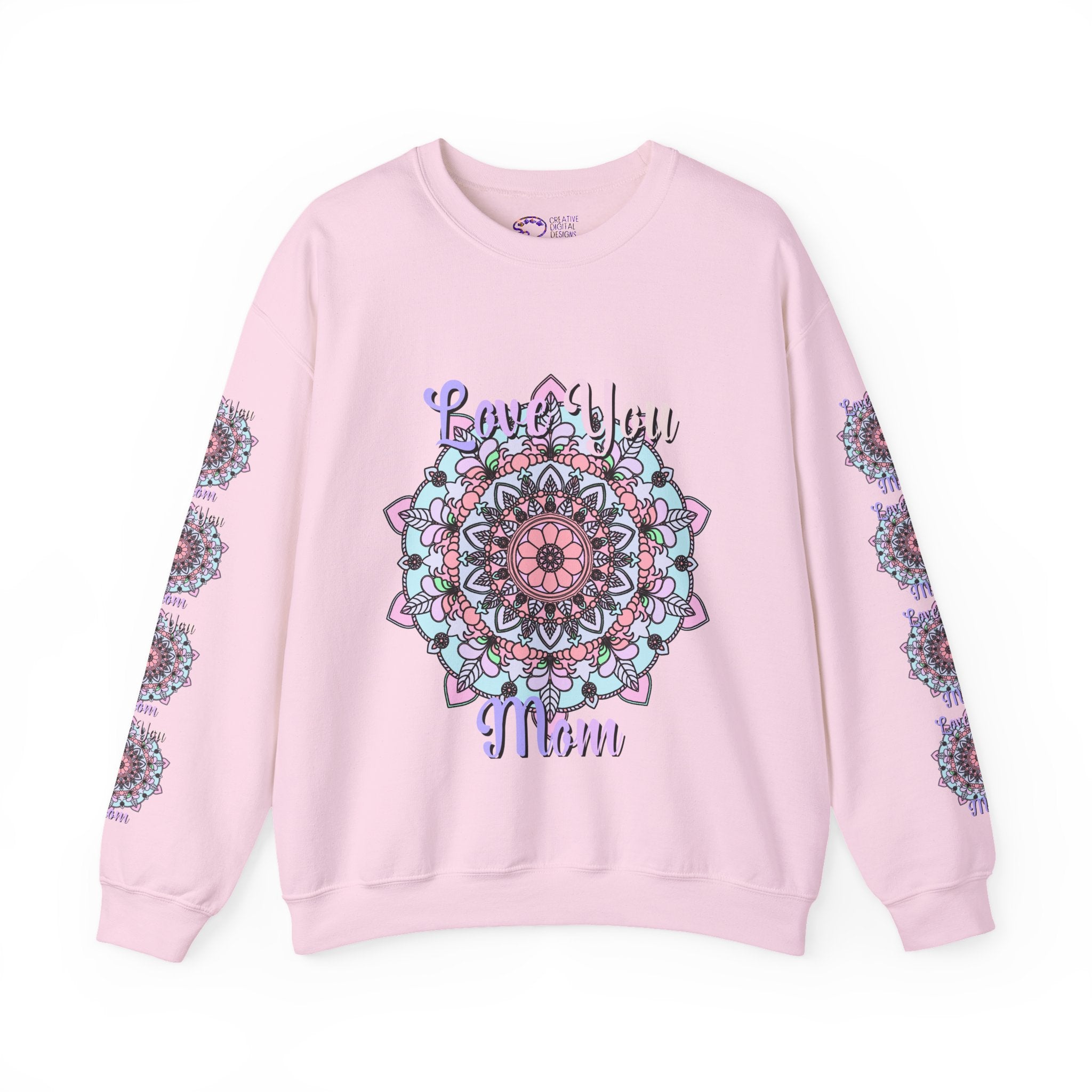 Mandala Sweatshirt for Mom with Heartfelt Design in Soft Hues
