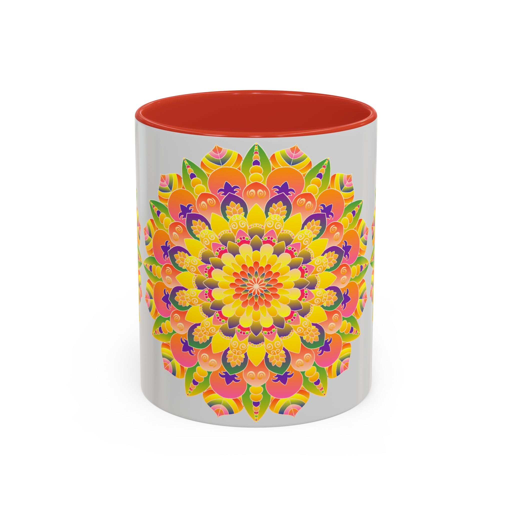 Colorful bohemian art mandala mug for a unique and artistic touch