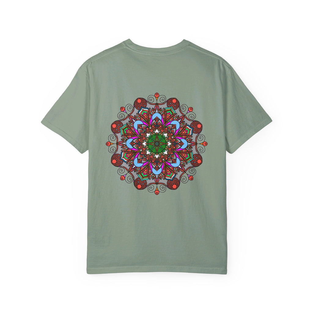 Unisex Mandala T-Shirt made of 100% Ring-Spun Cotton, featuring Hand-Drawn Mandala Art and Garment-Dyed for Extra Comfort