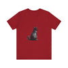 Black Cat Mystery T-Shirt: a black t-shirt featuring a mysterious black cat design