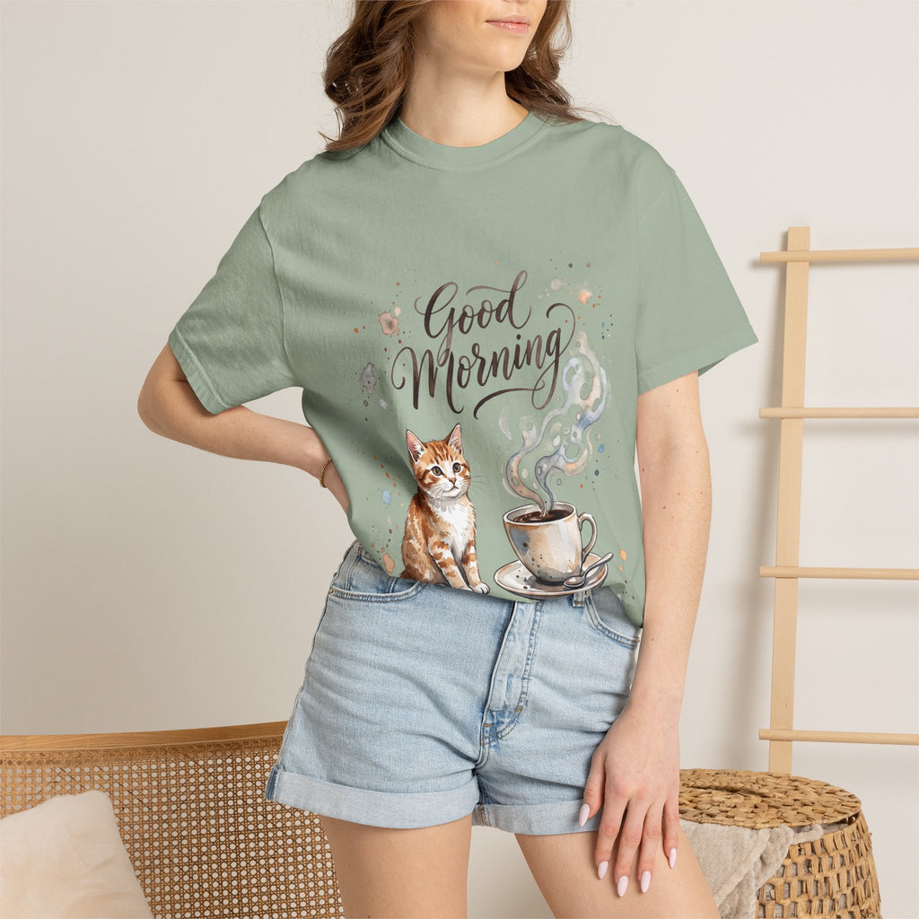 Good Morning Cat Coffee T-Shirt