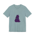  Black Cat Mystery T-Shirt with Beautiful and Detailed Silhouette of a Cat Against a Colorful Sky
