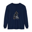 Black Cat Watercolor Long Sleeve T-Shirt featuring a colorful feline design