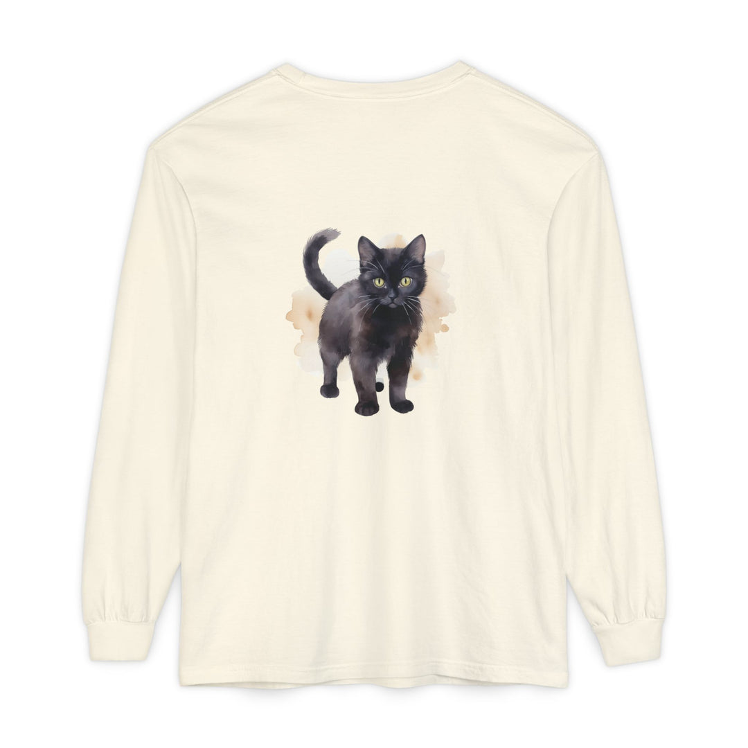 Black Cat Watercolor - Unisex Long Sleeve Tee