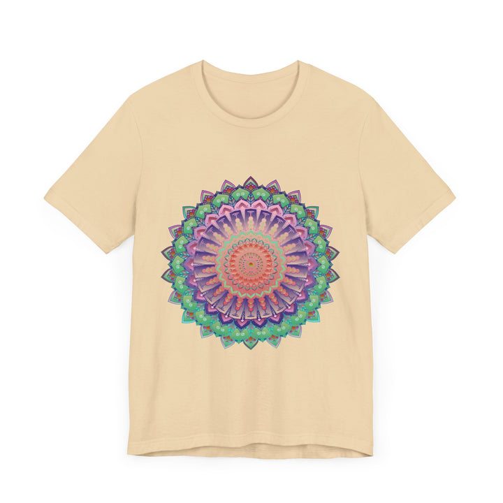 Vibrant Mandala Tee featuring a colorful and psychedelic design, perfect for adding a pop of color to your wardrobe