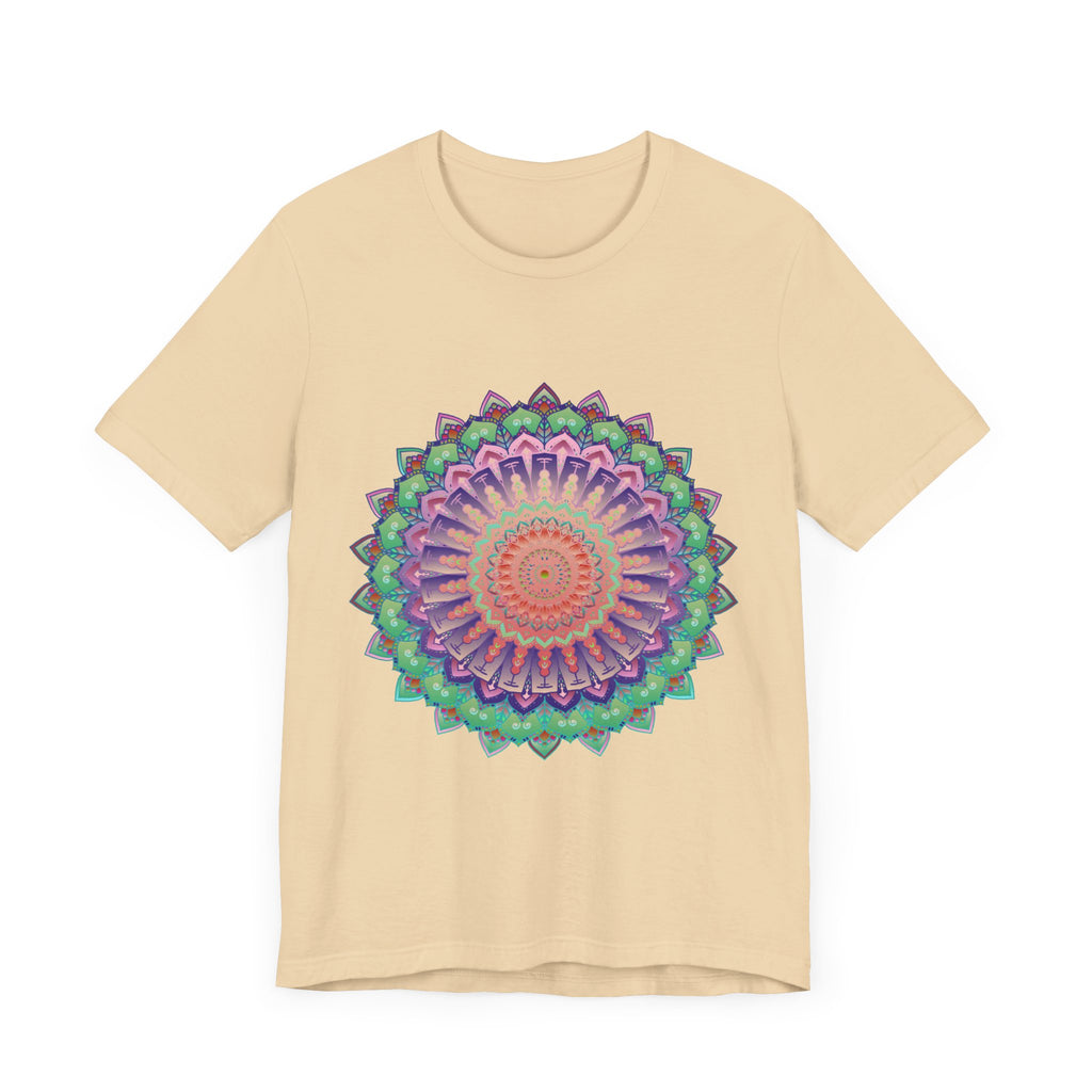 Vibrant Mandala Tee featuring a colorful and psychedelic design, perfect for adding a pop of color to your wardrobe