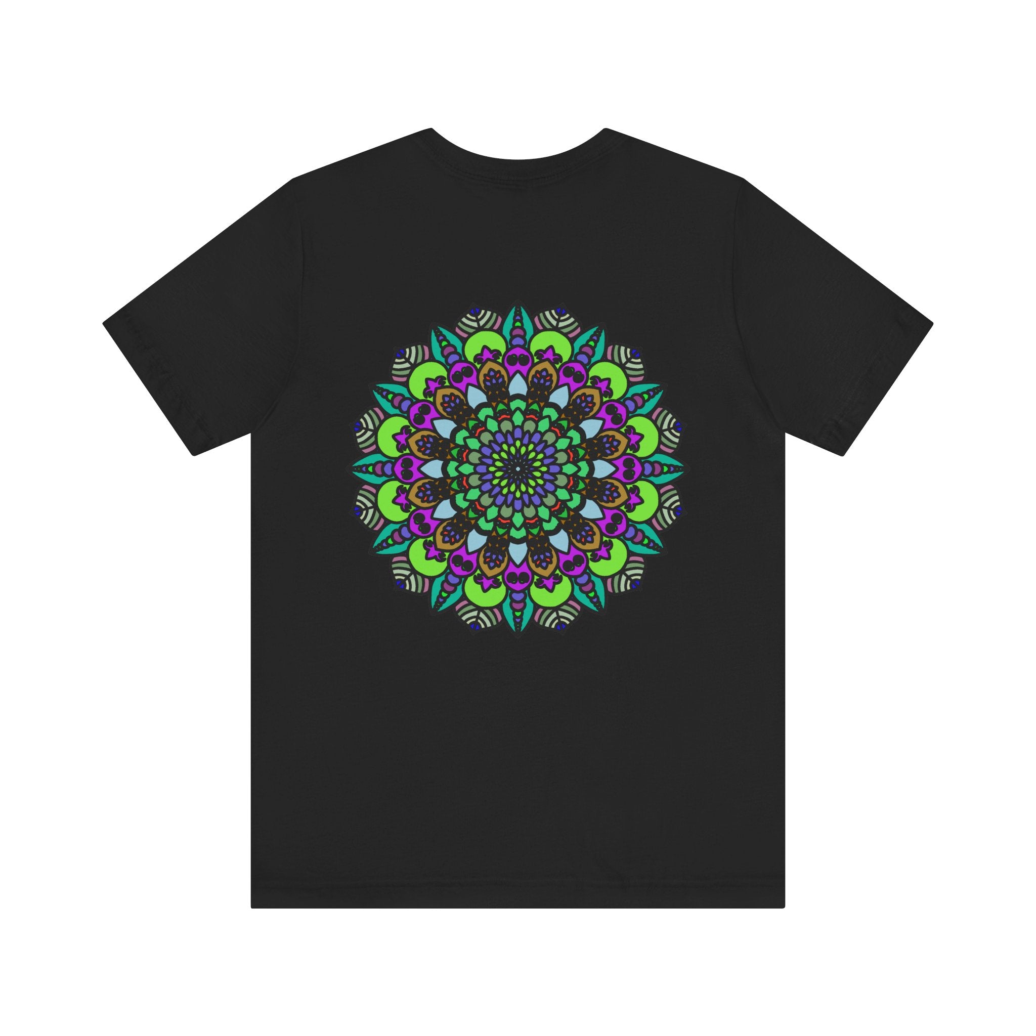 Beautiful turquoise Mandala Peace Tee with intricate spiritual design promoting harmony and peace