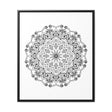 Handmade mandala art in black and white, displayed on gallery canvas wraps in vertical frame, perfect for enhancing your wall decor
