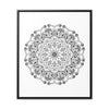 Handmade mandala art in black and white, displayed on gallery canvas wraps in vertical frame, perfect for enhancing your wall decor