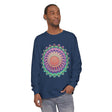Unisex long sleeve shirt featuring a bold and vibrant mandala design