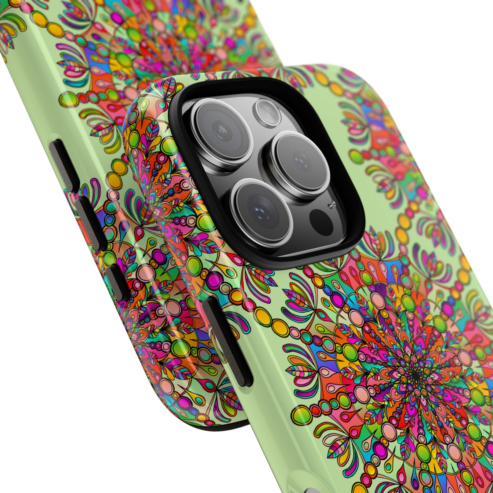 Custodia Vibrant Mandala per iPhone e Google Pixel | Custodie resistenti