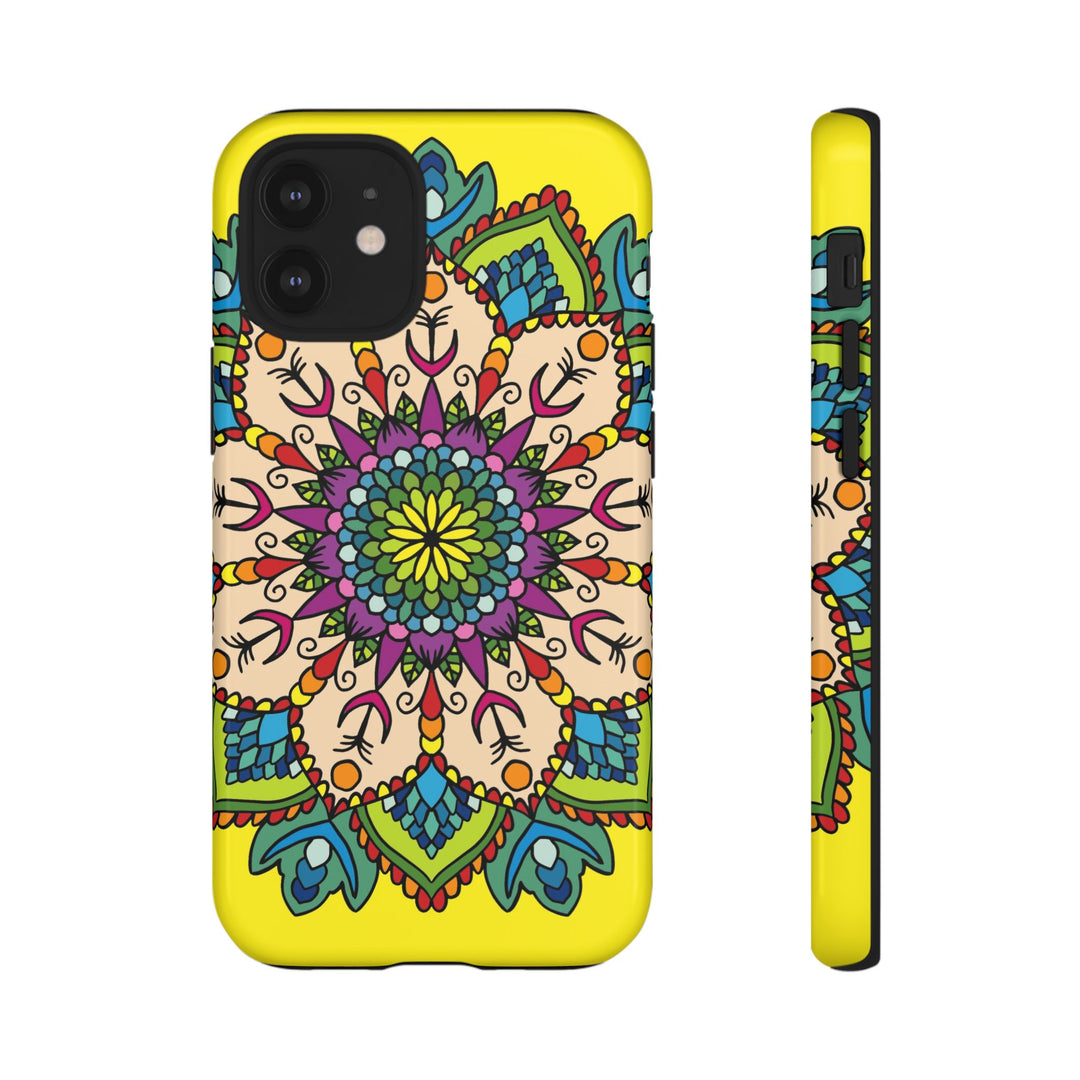Intricate Floral Yellow Phone Case for Bold Protection and Style