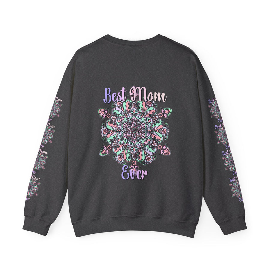 Mandala Design Sweatshirt in Soft Pink and Lavender for Moms