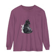 Unisex long sleeve t-shirt featuring a black cat watercolor design