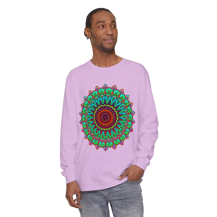 Vibrant Mandala Long Sleeve T-Shirt - Spiritual Art 43