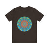 A vibrant and intricate Rainbow Mandala Tee, featuring a beautiful and colorful design