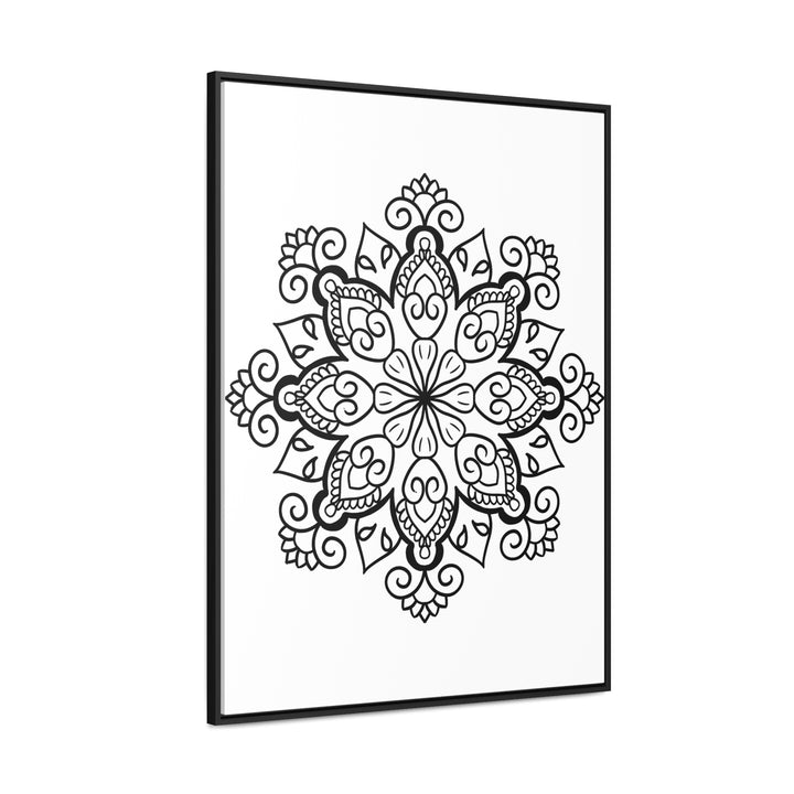 Mandala Handmade Art - Black & White Wall Art - Gallery Canvas Wraps, Vertical Frame 59