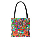 Colorful Mandala Tote Bag — Vibrant Boho All-Over Print Beach & Market Tote