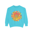 Beautiful hand-drawn mandala design sweatshirt in vibrant colors for women