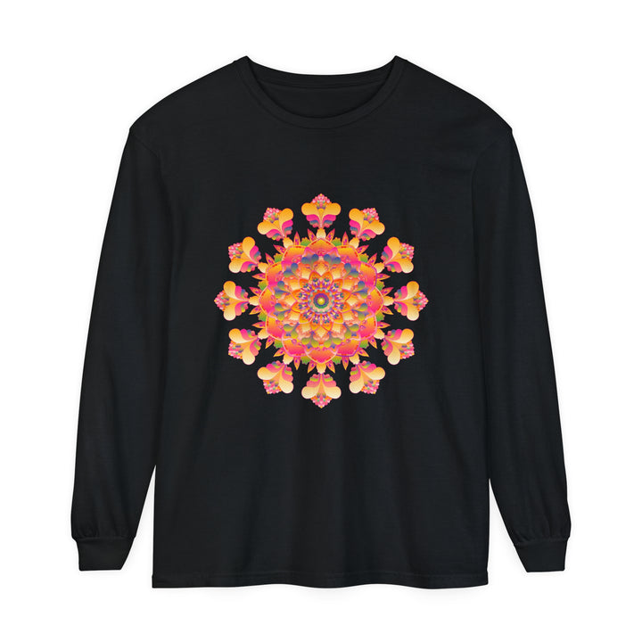 Colorful and intricate mandala design long sleeve t-shirt for men and women