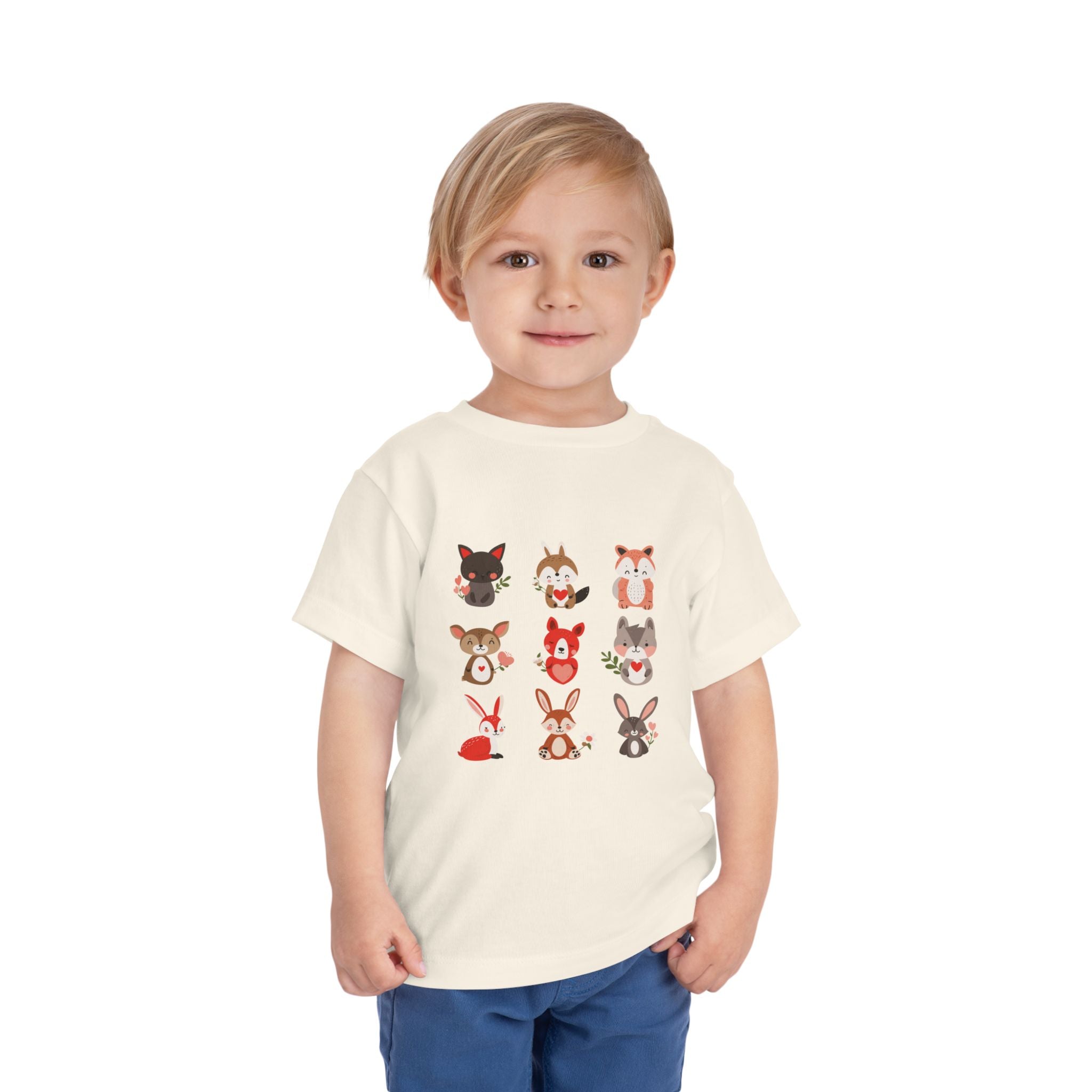 Animal Love Kleinkind T-Shirt, süße Cartoon Tiere T-Shirt für Kinder 