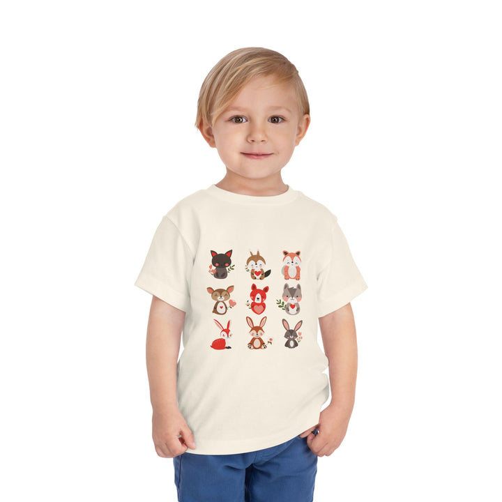 Animal Love Toddler Tee, Cute Cartoon Animals T-Shirt for Kids