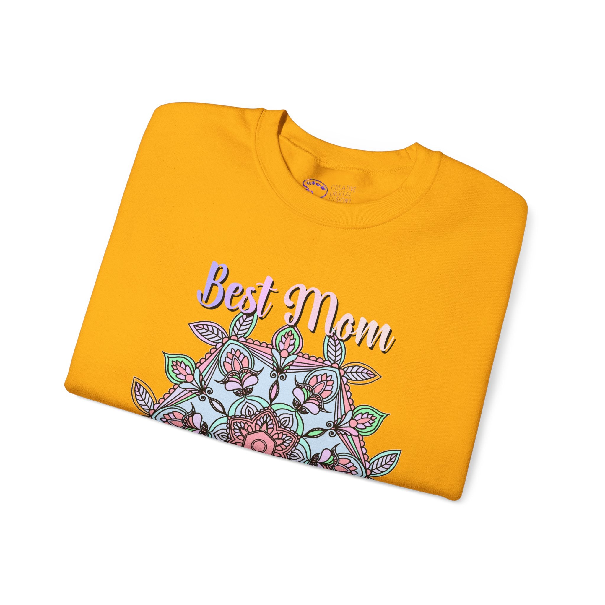 Mandala Art Crewneck Sweatshirt Celebrating Moms in Soft Hues