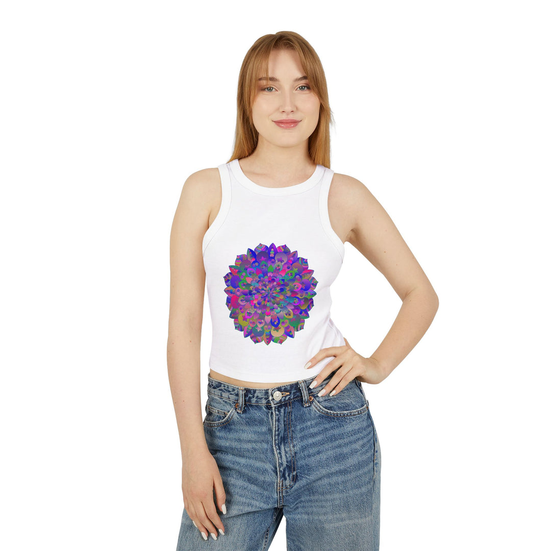  Vibrant Mandala Racerback Tank Top designed for comfort and style