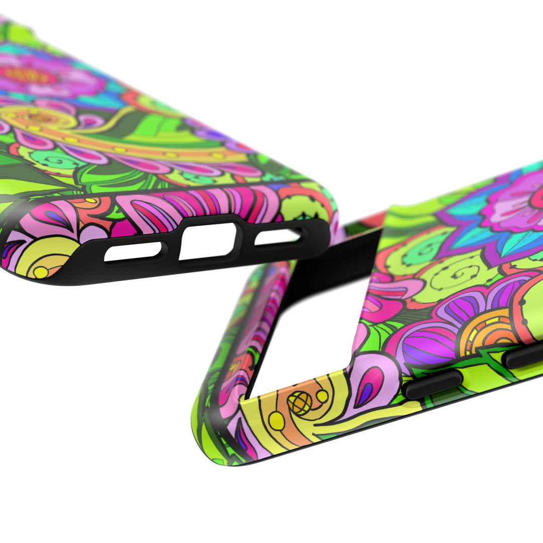 Floral Fantasy iPhone and Google Pixel Case in Bright Green Palette