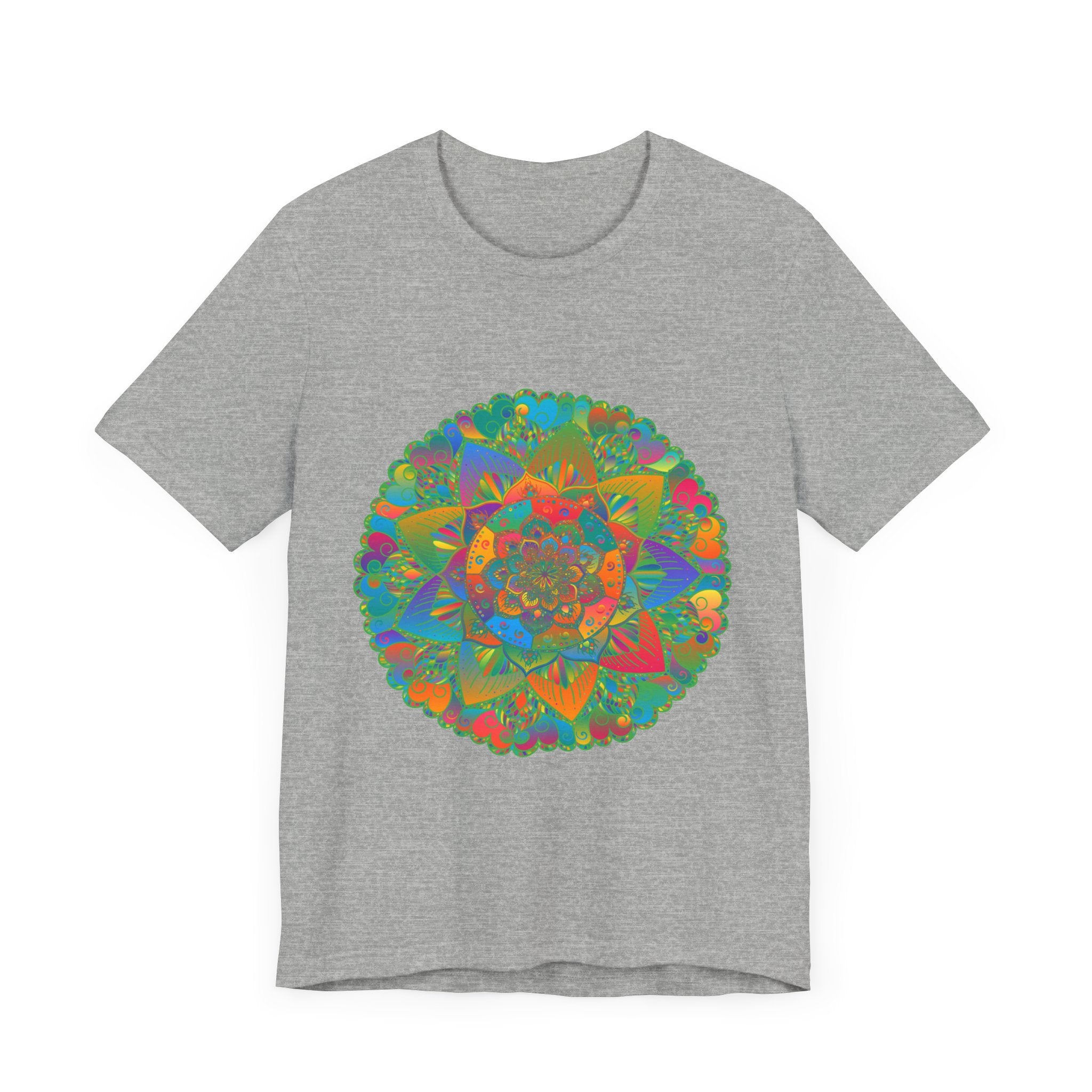 Vibrant Mandala Tee - Peace & Tranquility: A colorful mandala design on a comfortable t-shirt, promoting a sense of calm and inner harmony