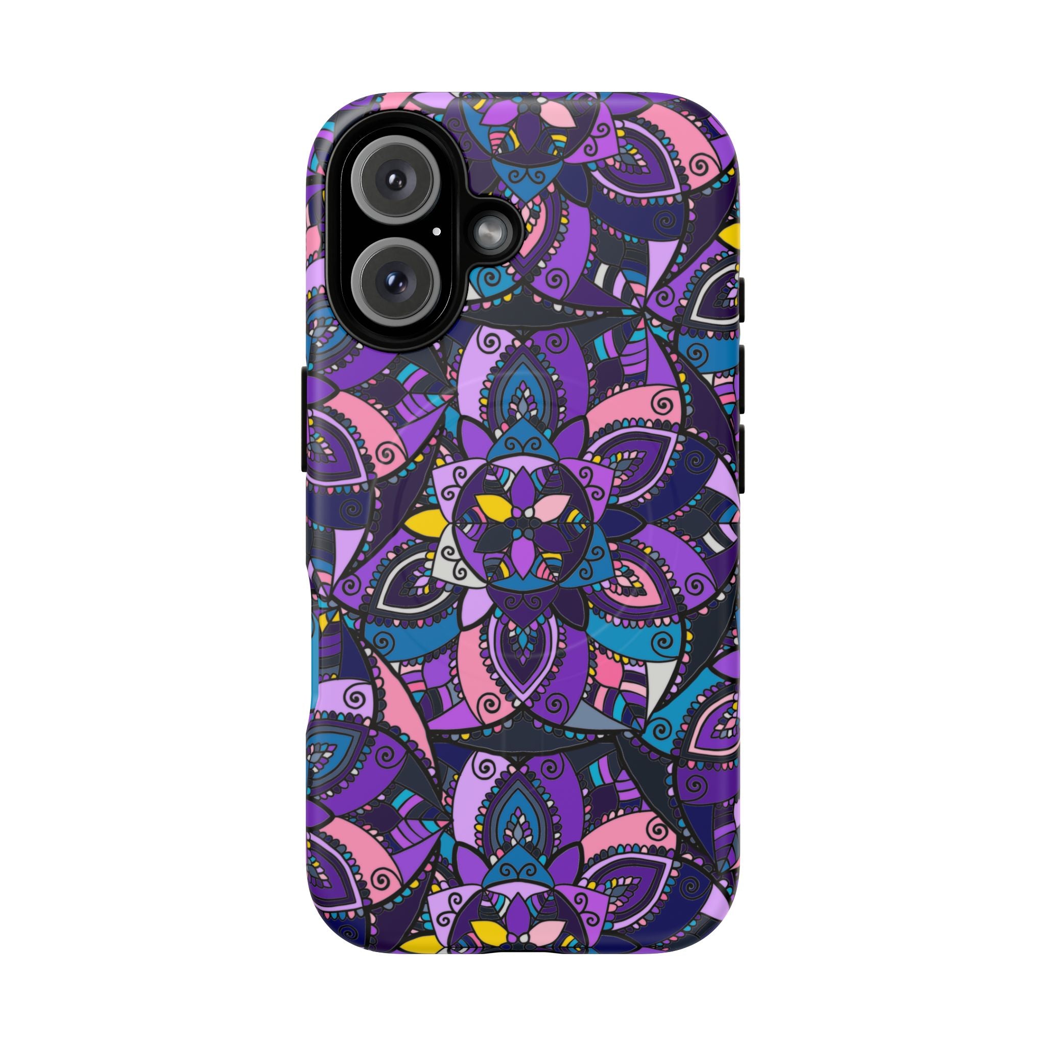 Magnetic Phone Case — Purple Mandala Floral Tough Case