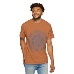 Handmade Mandala Art Tshirt - Unisex Garment-Dyed Tee, featuring intricate mandala design on soft, comfortable fabric for men and women