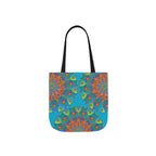 Canvas Tote Bag in Bright Tropical Colors for Summer Fun