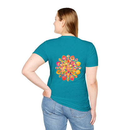 Lotus Mandala Unisex T-Shirt featuring a hand-drawn, unique design by Blululi