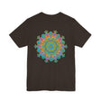 Vibrant Mandala Tee featuring intricate spiritual design for peace and harmony