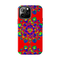 Beautiful hand drawn red mandala art phone case for stylish protection