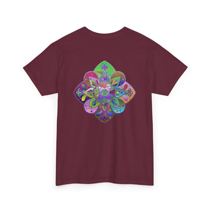 Beautiful mandala art design on a soft cotton unisex t-shirt perfect for yoga and mindfulness practice