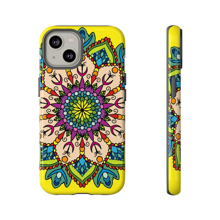 Intricate Floral Yellow Phone Case for Bold Protection and Style