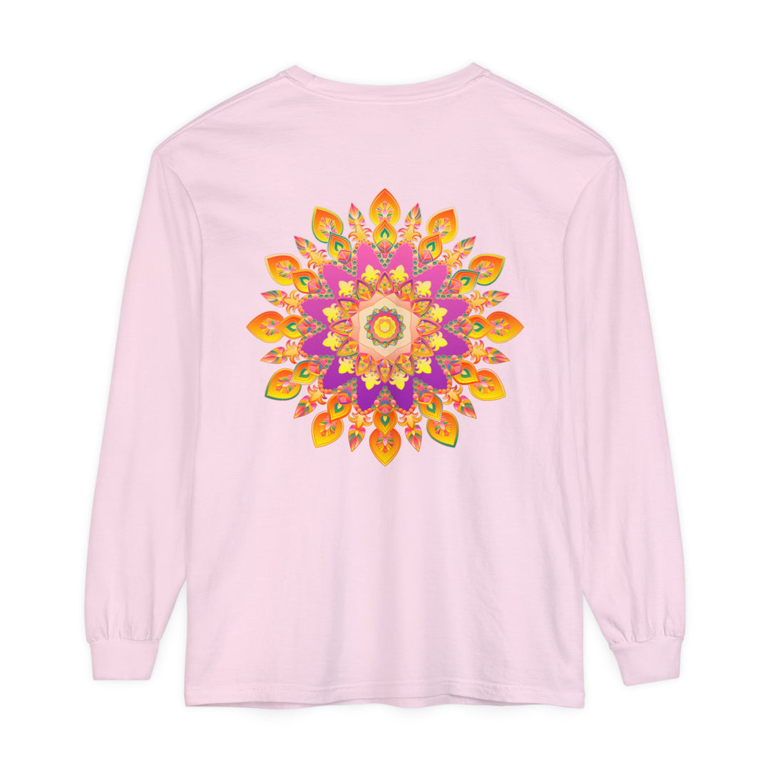 Colorful mandala design long sleeve t-shirt for men and women