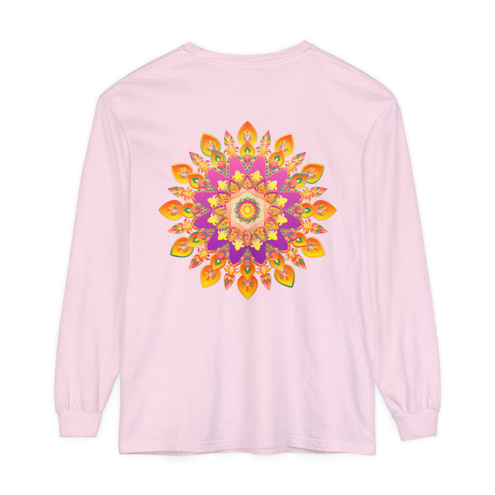 Colorful mandala design long sleeve t-shirt for men and women