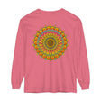 Colorful and intricate mandala design on a comfortable, unisex long sleeve t-shirt