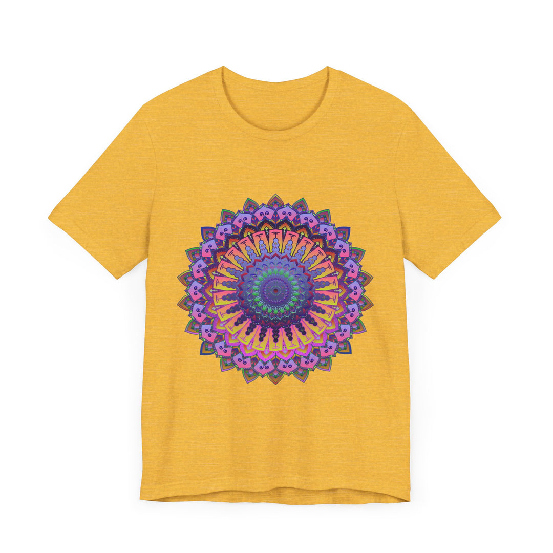 Colorful Mandala Meditation Tee featuring an intricate and vibrant design perfect for mindful relaxation and inner peace