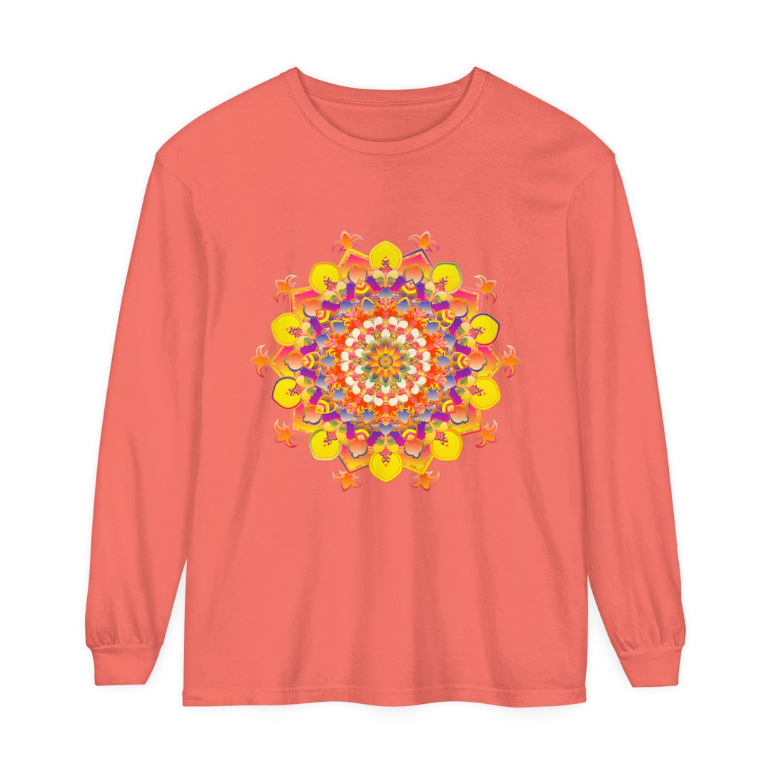 Colorful and intricate mandala design long sleeve t-shirt for men and women