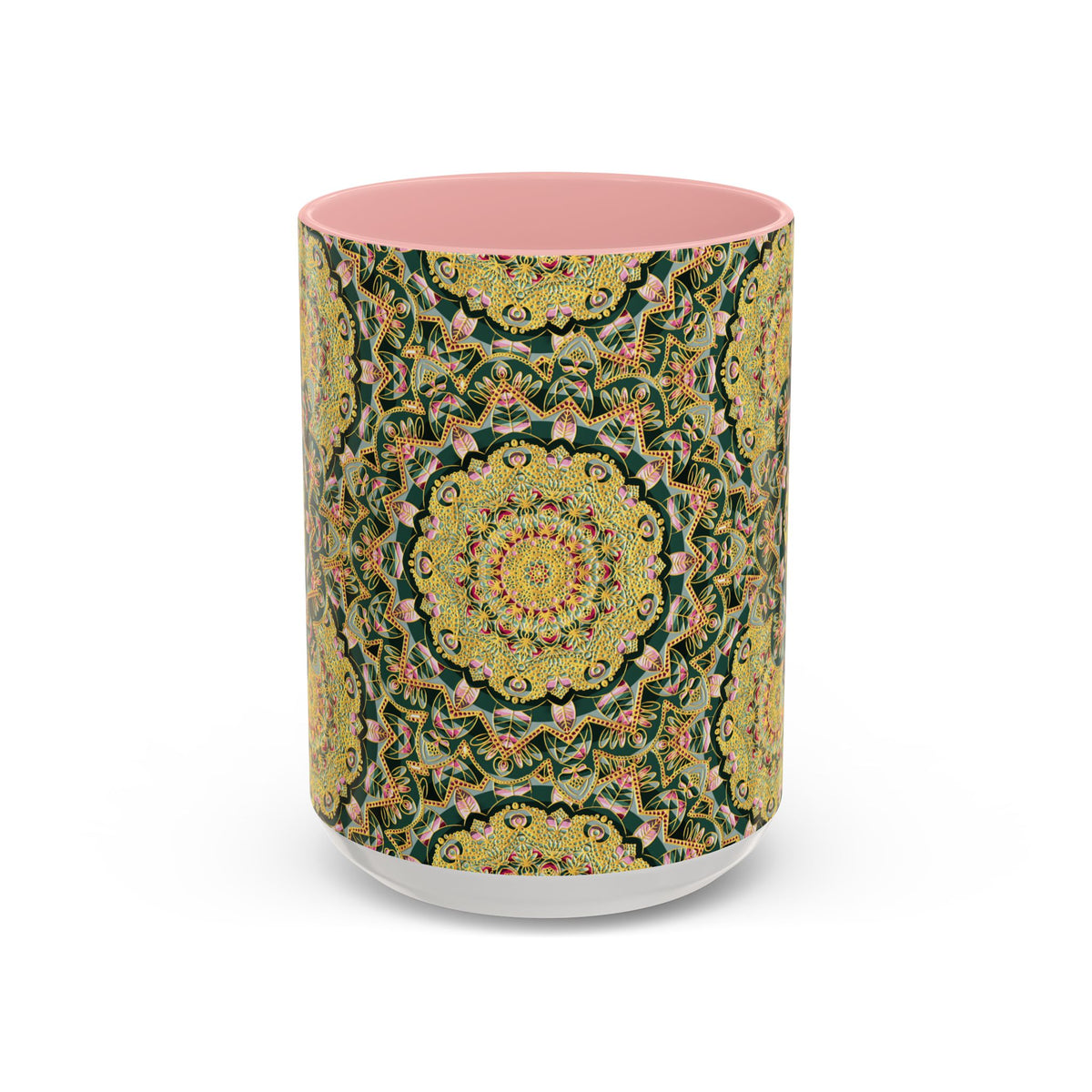 Mandala Floral Coffee Mug – Bohemian Botanical Ceramic Cup