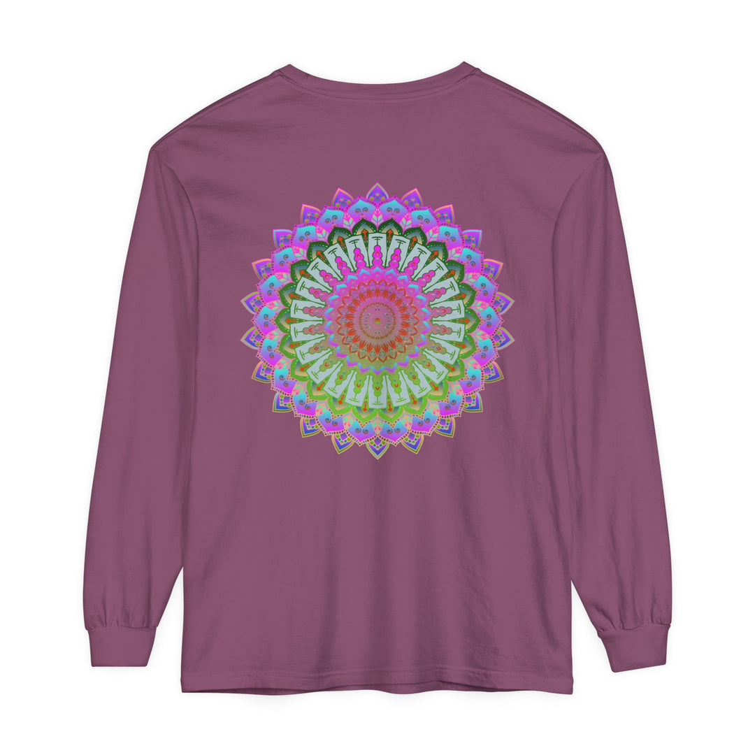 Colorful and intricate mandala design long sleeve t-shirt for all genders