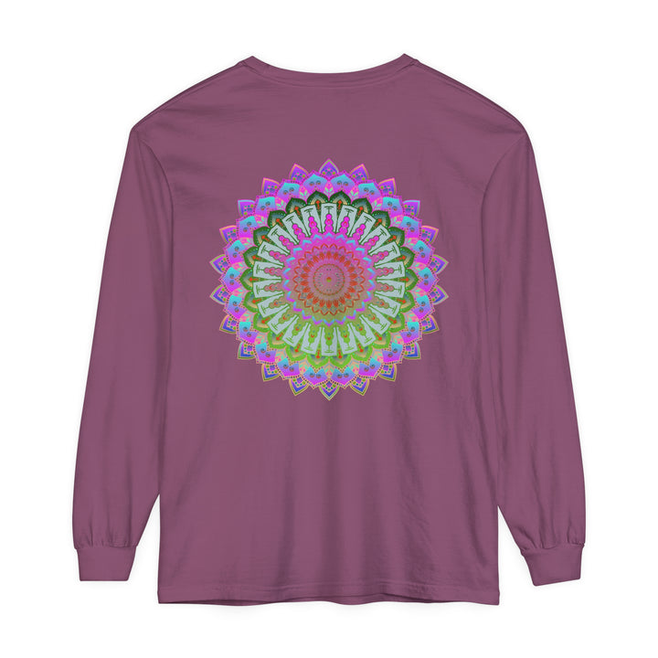 Colorful and intricate mandala design long sleeve t-shirt for all genders