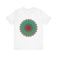 Vibrant Mandala Tee featuring colorful and intricate spiritual art design