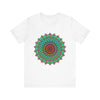 Vibrant Mandala Tee featuring colorful and intricate spiritual art design