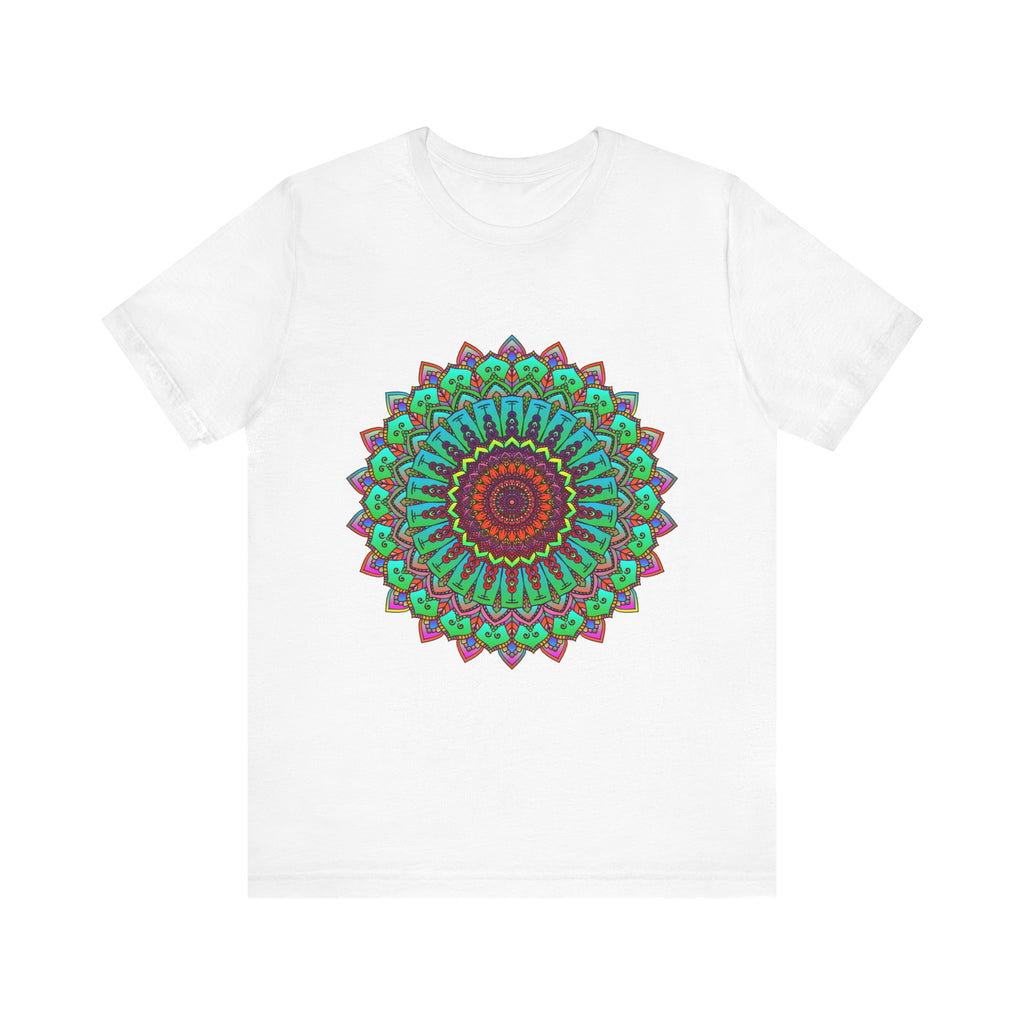 Vibrant Mandala Tee featuring colorful and intricate spiritual art design