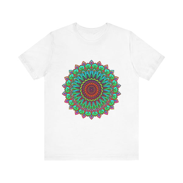 Vibrant Mandala Tee featuring colorful and intricate spiritual art design